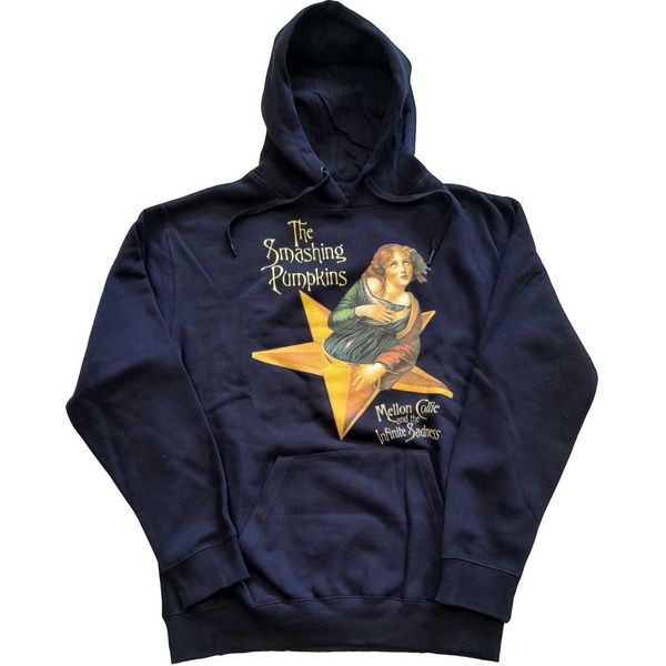 The Smashing Pumpkins - Felpa Con Cappuccio "Mellon Collie And The Infinite Sadness"" Per Uomo/Donna Unisex RO4150 (Xl) (Blu Navy)"-image