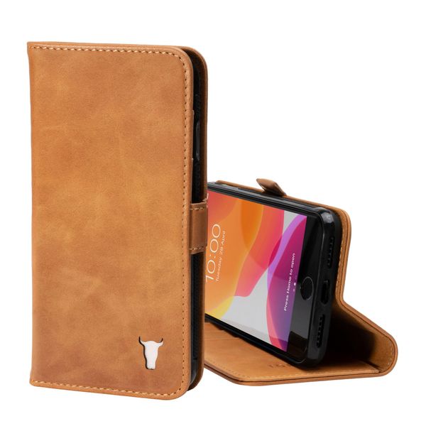 Custodia A Portafoglio In Pelle Torro Per Iphone Se E Iphone 8/7 (Con Funzione Stand) - Marrone Chiaro-image