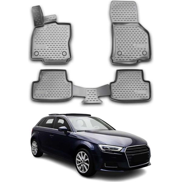 2012-2020 Audi A3 Sportback Limo Tappetini Tpe Grigio 4 Pz-image