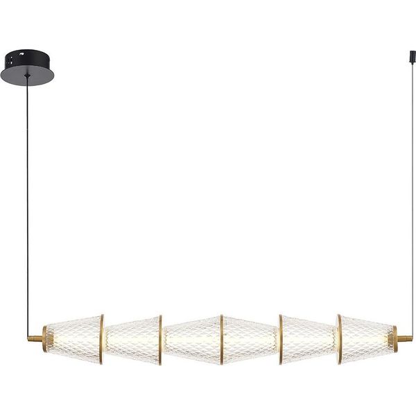 Lampada A Sospensione Moderna A Led Sansa – Nero/Oro-image