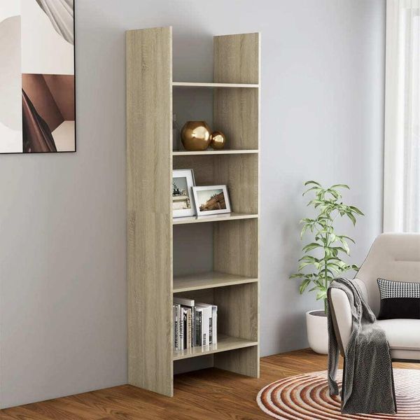 The Living Store Libreria Rovere Sonoma 60X35X180 Cm Materiale Legno-image