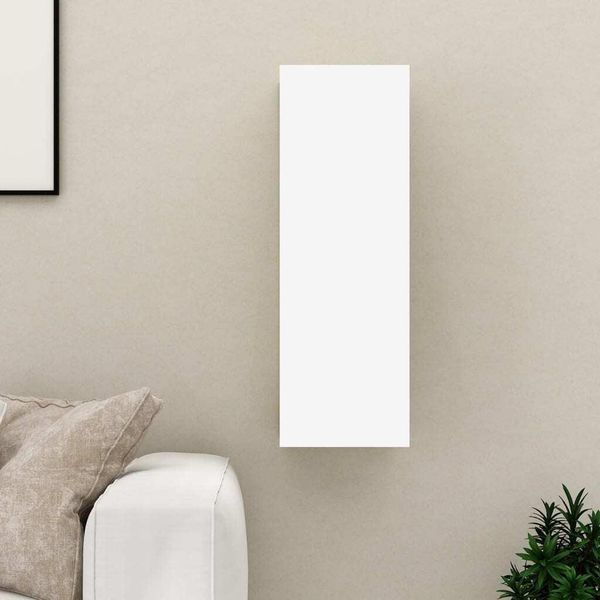 Vidaxl Mobile Tv Bianco 30,5X30X90 Cm In Legno - Mobile Tv - Mobili Tv - Mobile Tv Sospeso - Mobili Tv Sospesi-image