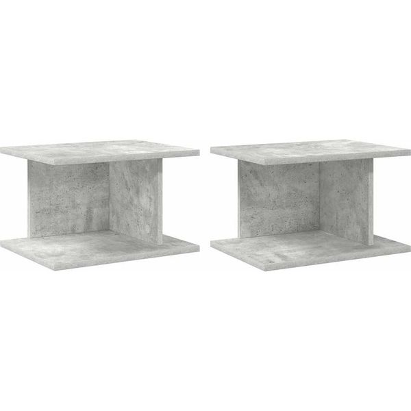 Syfax™ Comodino 2 Pcs Grigio Cemento 40 X 30 X 25 Cm Legno Multistrato-image