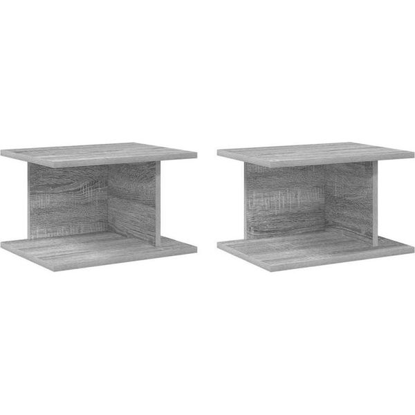 Syfax™ Comodino 2 Pcs Grigio Sonoma 40 X 30 X 25 Cm Legno Multistrato-image