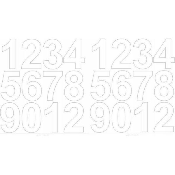 Adesivi Numerati Autoadesivi, 7 Cm, Bianchi, Opachi-image