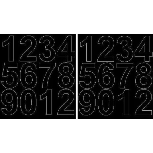 Adesivi Numerati Autoadesivi, 7 Cm, Nero Opaco-image