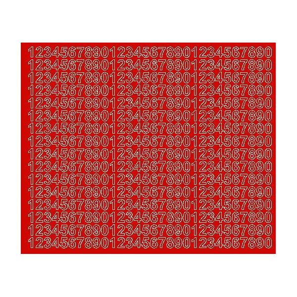 Adesivi Numerati Autoadesivi, 1 Cm, Rossi, Lucidi-image