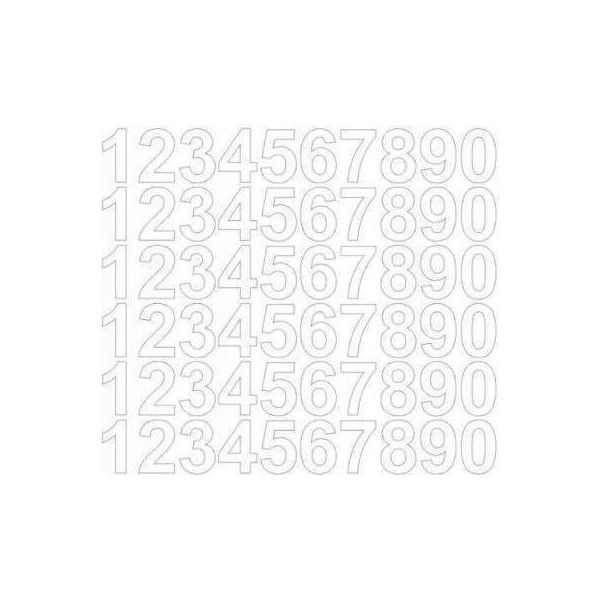 Adesivi Numerati Autoadesivi, 3 Cm, Bianchi, Lucidi-image