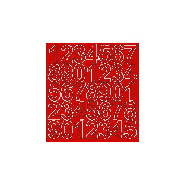 Adesivi Numerati Autoadesivi, 4 Cm, Rossi, Lucidi-image