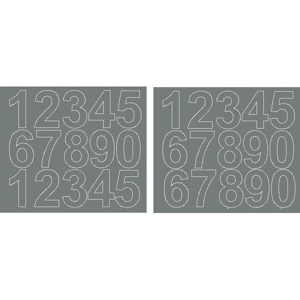 Adesivi Numerici Autoadesivi, 6 Cm, Grigio Opaco-image