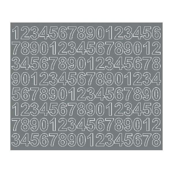 Adesivi Numerici Autoadesivi, 2 Cm, Grigio Opaco-image