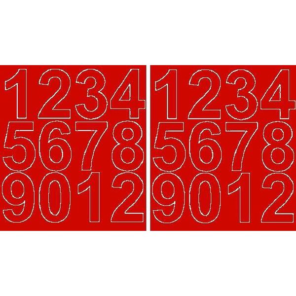 Adesivi Numerati Autoadesivi, 7 Cm, Rossi, Lucidi-image