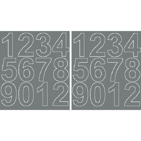 Adesivi Numerati Autoadesivi, 7 Cm, Grigio Opaco-image