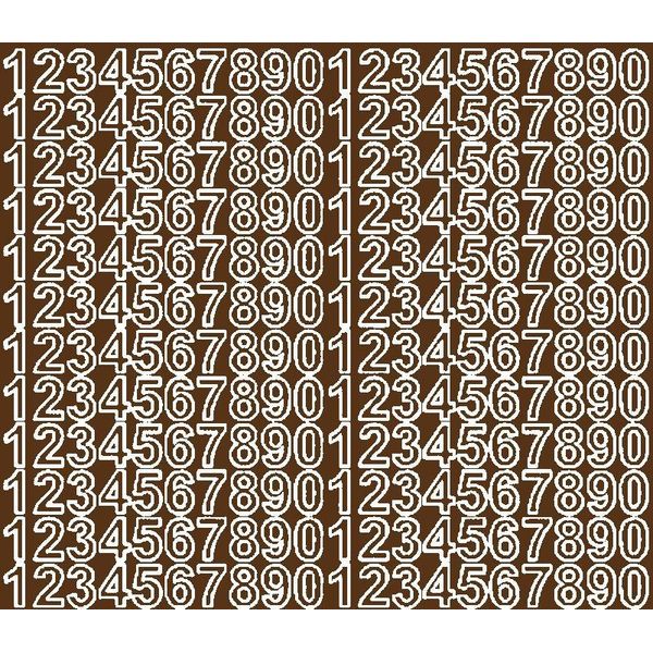 Adesivi Numerati Autoadesivi, 1,5 Cm, Marroni, Opachi-image
