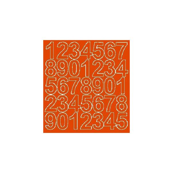 Adesivi Numerati Autoadesivi, 4 Cm, Arancione Brillante-image