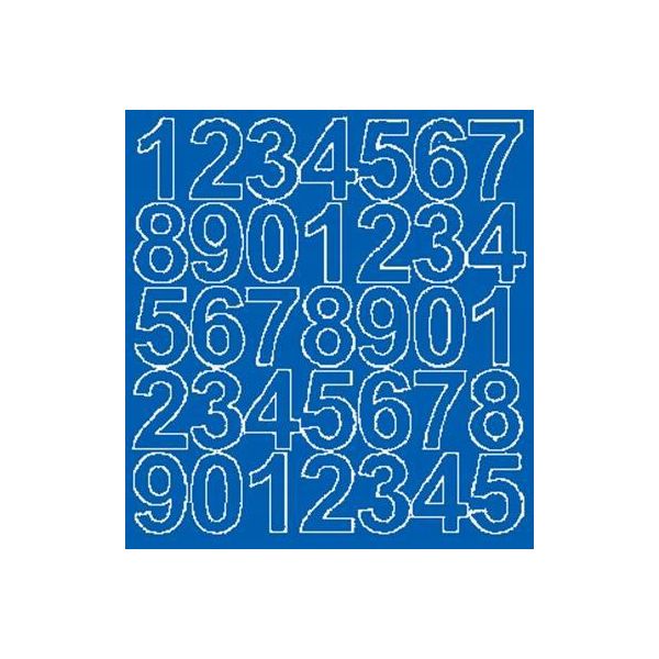Adesivi Numerati Autoadesivi, 4 Cm, Blu, Lucidi-image