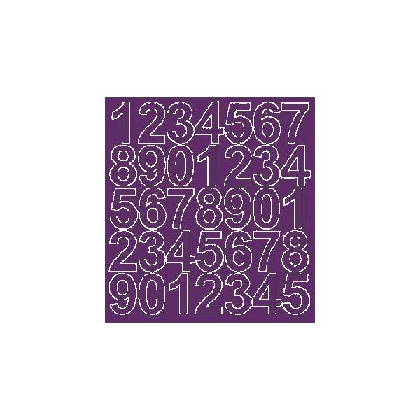 Adesivi Numerici Autoadesivi, 4 Cm, Viola Lucido-image