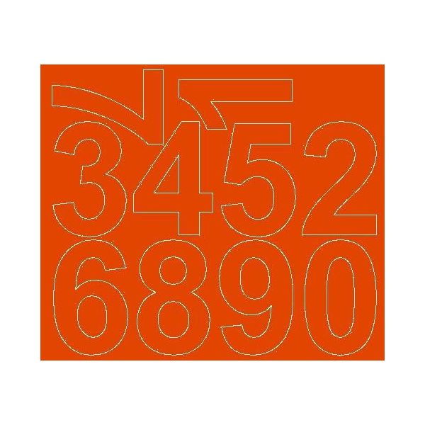 Adesivi Numerati Autoadesivi, 8 Cm, Arancione Opaco-image