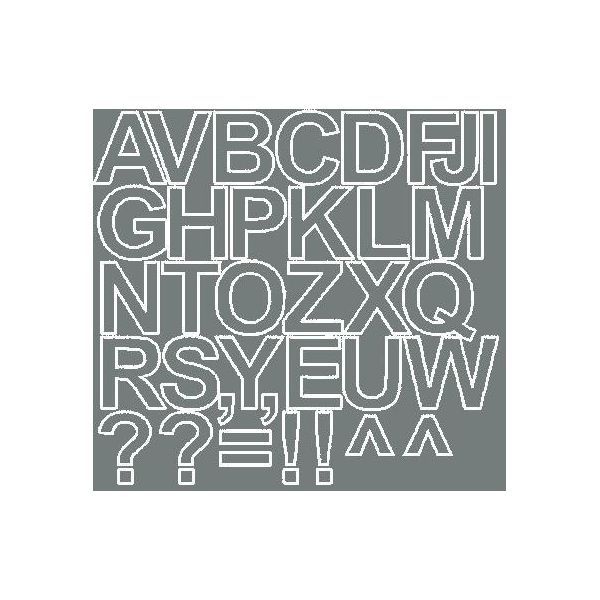 Adesivi Con Lettere Autoadesivi, 4 Cm, Grigio Lucido-image