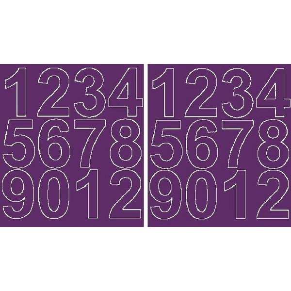 Adesivi Numerati Autoadesivi, 7 Cm, Viola Lucido.-image