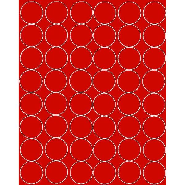 Adesivi Rotondi, Diametro 6 Cm, 48 Pezzi, Rosso Brillante-image