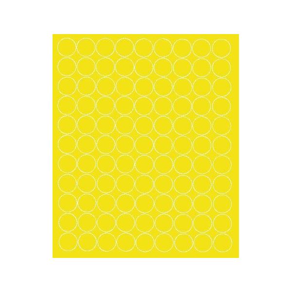 Adesivi Rotondi, Diametro 2 Cm, Pois, 99 Pezzi, Giallo Brillante-image