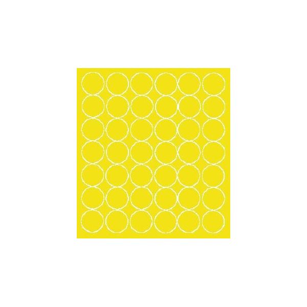 Adesivi Rotondi, Diametro 3 Cm, 42 Pezzi, Giallo Brillante-image