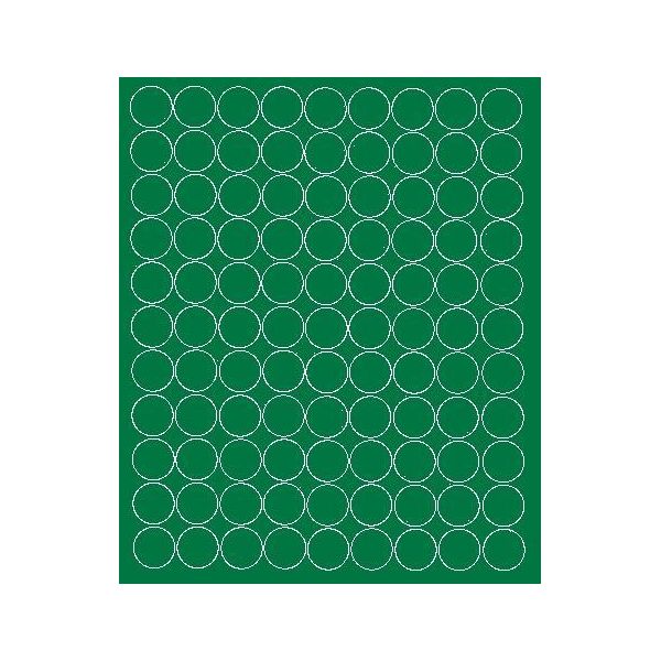 Adesivi Rotondi, Diametro 4 Cm, 99 Pezzi, Verde Opaco-image