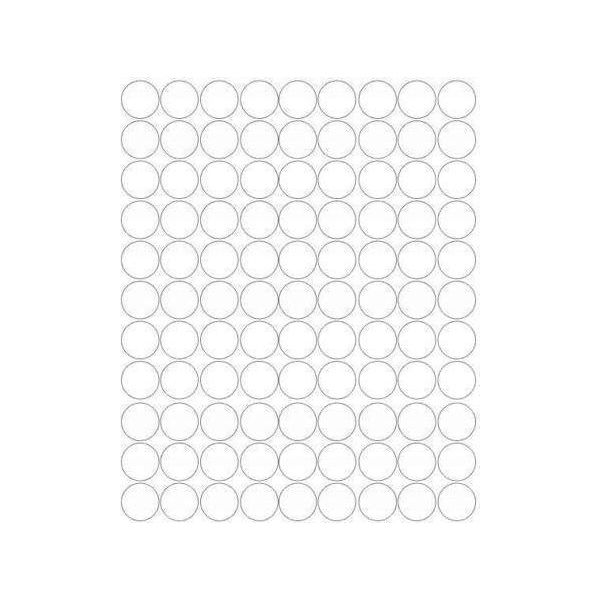 Adesivi Rotondi, Diametro 4 Cm, 99 Pezzi, Bianco Opaco-image