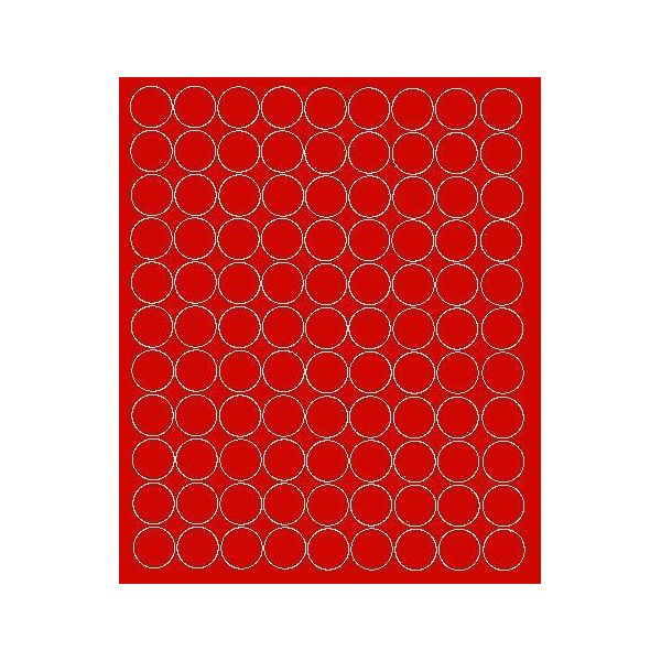 Adesivi Rotondi, Diametro 2 Cm, 99 Pezzi, Rosso Lucido-image