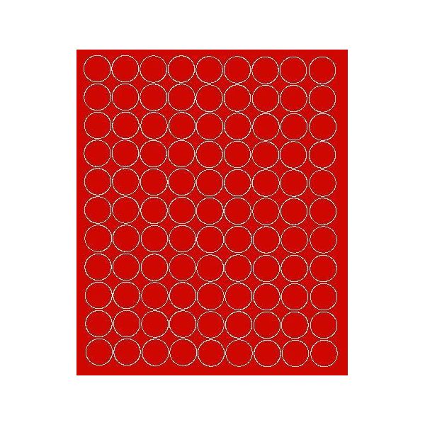 Adesivi Rotondi, Diametro 4 Cm, 99 Pezzi, Rosso Brillante-image