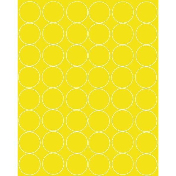 Adesivi Rotondi, Diametro 6 Cm, 48 Pezzi, Giallo Brillante-image
