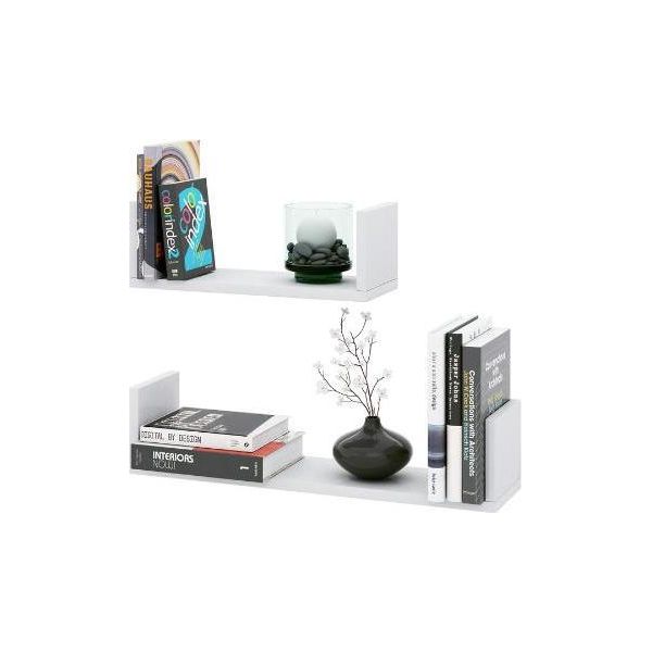 Ai Sen Braga Mensola A Muro, Set Di 2, Truciolato Da 16 Mm Rivestito In Melamina 40 X 13,6 X 14,5 Cm/60 X 13,6 X 14,5 Cm; Ai 00147-image