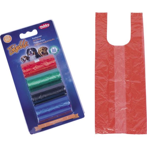 Nobby Tidyup Sacchetti Per Escrementi Con Manico 4 Colori 4 Rotoli Da 15 Sacchetti-image