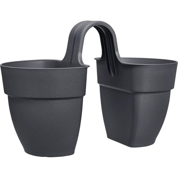 Elho® Vibia Campana GeläNdertopf Flower Twin Anthracite 21 Cm - Plastica-image