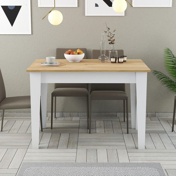Skye Decor, Kiev 512 - Bianco, Rovere, Tavoli, Tavoli Da Cucina, Bianco, 110 X 75 X 72 Cm-image
