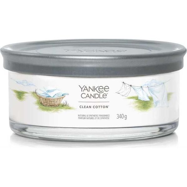 Yankee Candle - Candela Tumbler Clean Cotone Signanture - Candela Profumata 340,0G-image