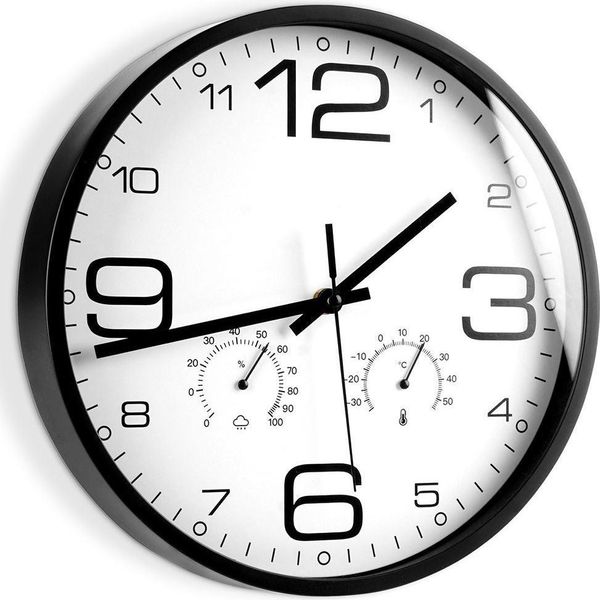 Orologio Da Parete Unico Con Termometro E Igrometro - 30 Cm-image