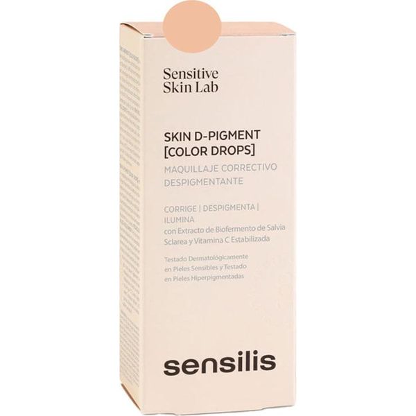 Sensilis Skin D-Pigment Color Drops Truccatore In Gocce Con Estratto Di Bio-Pigmento Di Sclarea E Vitamina C Stabilizzata 30Ml Rosa Pesca-image
