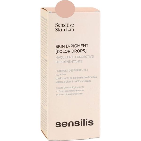 Sensilis Skin D-Pigment Color Drops Truccatore In Gocce Con Estratto Di Bio-Pigmento Di Sclarea E Vitamina C Stabilizzata Beige Rose 30Ml-image