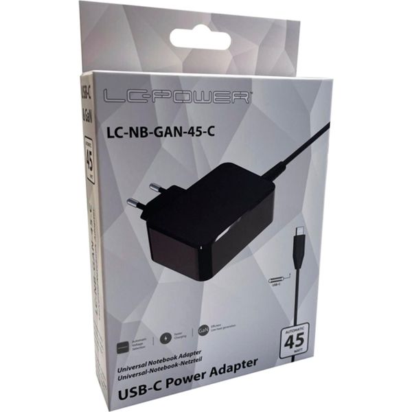 LC-POWER LC-NB-GAN-45-C Lc-Power Netzteil Notebook-Netzteil LC-NB-GAN-45-C 45W-image
