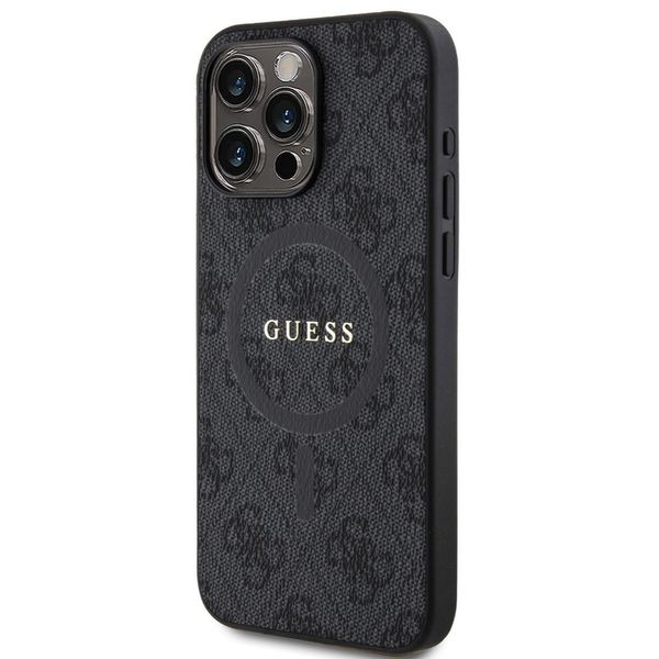 Guess Guhmp15Lg4Gfrk Iphone 15 Pro 6.1 Czarny/Nero Custodia Rigida 4G Collection In Pelle Metallo Logo Magsafe-image