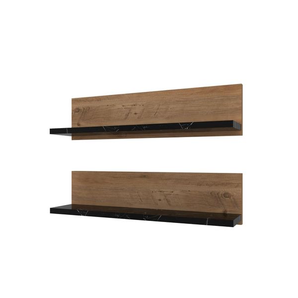 Skye Decor, Scaffale - Nero, Scaffale Da Parete, Pino Atlantico, 100 % Pannello Di Legno Rivestito Di Melamina, 60 X 13 X 15 Cm-image