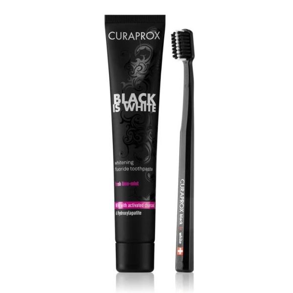 Curaprox Black Is White Set Spazzolino Dentifricio 90Ml-image