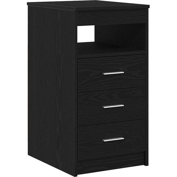 Vidaxl Cassettiera Nera Effetto Rovere 40X50X76Cm Materiale Legno-image