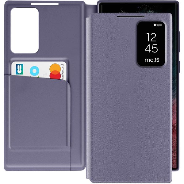 Avizar, Cover Per Samsung Galaxy S22 Ultra Con Sportello Per Schede, Lavanda-image