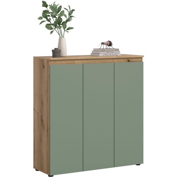 Mehrzweckschrank Home Affaire "Cipela, 105X111 Cm, Viel Stauraum, Variable EinlegeböDen, Universal", GrüN, B:105Cm H:111Cm T:37Cm, Fsc-Zertifizierter Holzwerkstoff, SchräNke, Mehrzweckschrank, Schuhschrank, Kleiderschrank, Universalschrank, Aktenschrank, Schrank-image