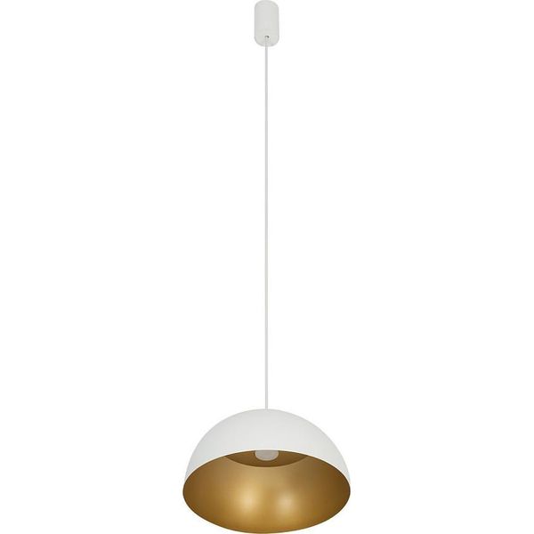 Lampada A Sospensione Sopra Il Tavolo Bianca, Dorata, Moderna Nowodvorski Hemisphere-image