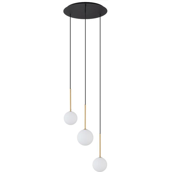 Lampadario Nero E Oro Con Sfere Bianche 12W Karo Nowodvorski 10304-image