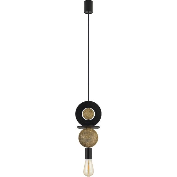 Lampada A Sospensione Decorativa Con Elementi In Legno 1Xe27 25W Drops Wood E 11177 Nowodvorski-image